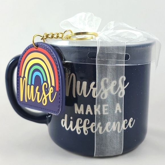 Eccolo  World Traveler Navy Mug Etched Nurses Make a Difference Coffee Tea - Picture 2 of 9